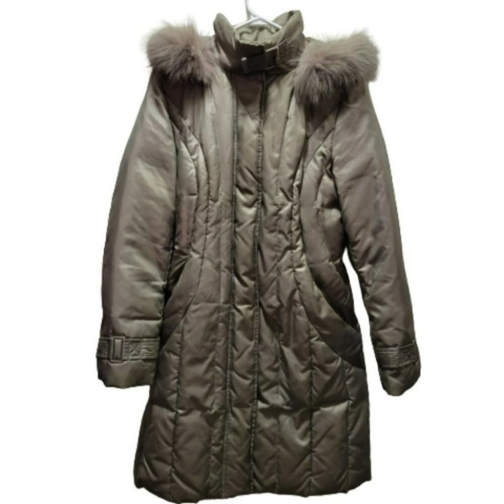 Utex midi lenght winter Coat with fur hat